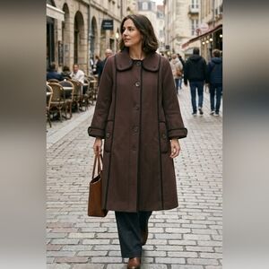 ZARA womens Brown Cotton Coat